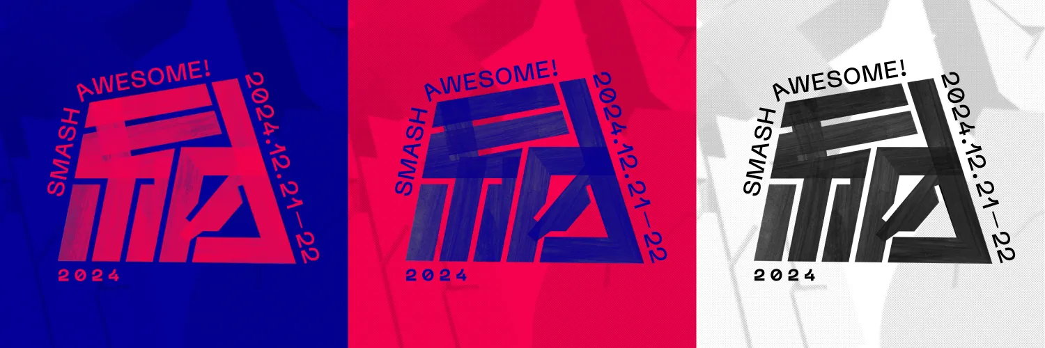 スマ納めのアイコン。四角形に納が収まるように書かれており、カラーパターンもある